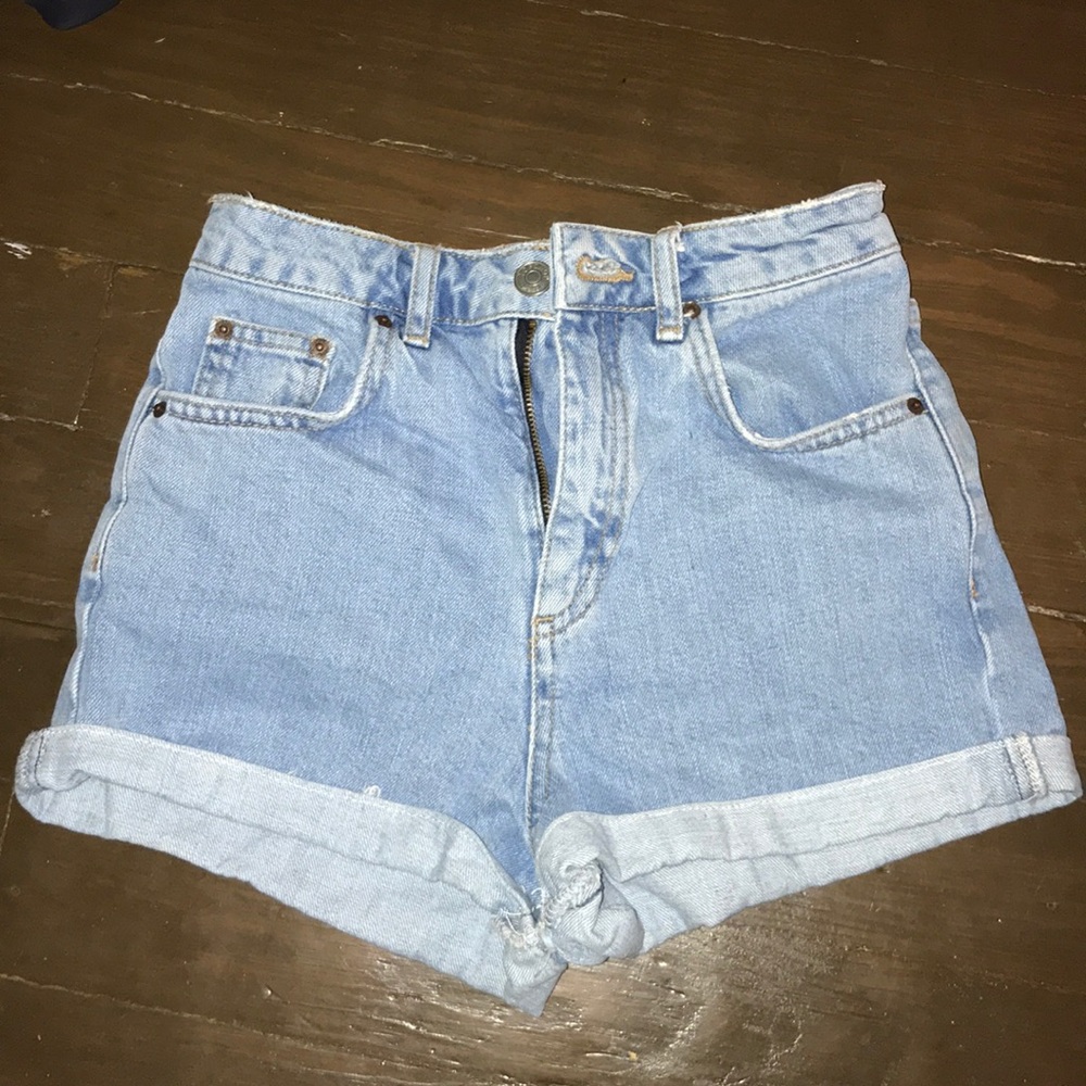 Top shop cuffed denim girlfriend shorts